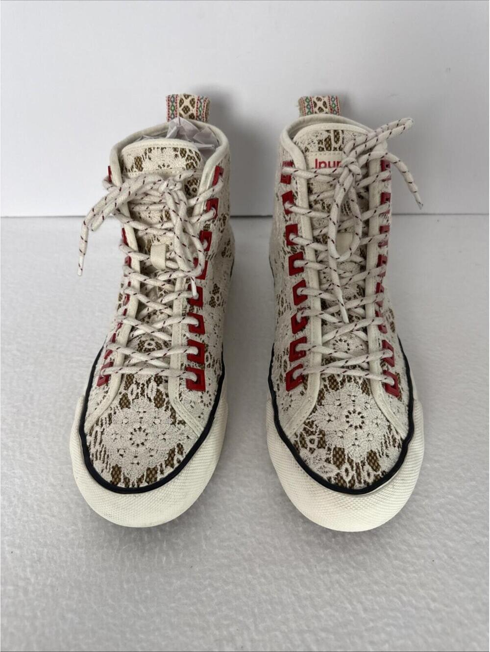 Desigual Beta Saco Marrron Lace High-top Sneakers US 10 UK 7 EU 41